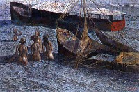 Cinco banistas, dos barcos