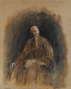 "Homme assis", 162 x 130 cm. 1992. Huile sur toile - MUSIC