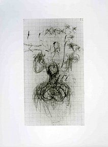 "Sans titre", 14,8 x 8,2 cm. 1950. Dessin crayon - giacometti