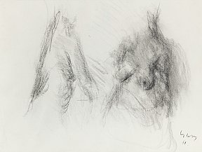 Deux nus, 1961. Fusain. 48 x 63 cm - Leroy