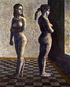 "Dos desnudos frente a ma ventana", 81 x 65 cm. 2002. Huile sur toile - morales