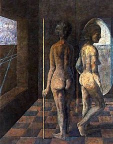 "Dos desnudos", 81 x 65 cm. 2004. Huile sur toile cire d'abeille - morales