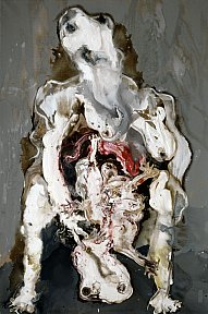 Implosion I, 2004. Peinture sur toile. 195 x 130 cm - REBEYROLLE