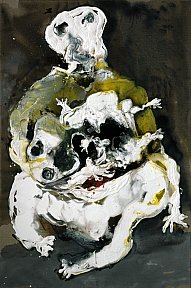 Implosion III, 2004. Peinture sur toile. 195 x 130 cm - REBEYROLLE