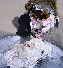 Narcisse et son buste de plâtre II, 1989. Peinture sur toile. 275 x 255 cm - REBEYROLLE