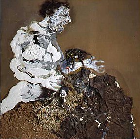 La morsure, 1993. Peinture sur toile. 180 x 180 cm - REBEYROLLE