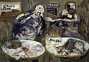 "Le petit commerce", 200 x 300 cm. 1999. Peinture sur toile - REBEYROLLE