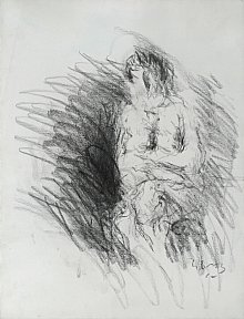 Nu, 1962. Dessin au fusain. 63 x 48 cm - Leroy