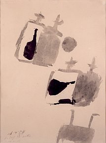 Sans titre, 1958.  Lavis. 50,5 x 39,5 cm - bissier