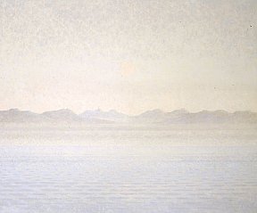 "Le Lac Leman", 46 x 55 cm. 1989. Huile sur toile - VALLS