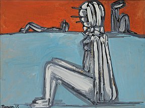 Sans titre, 1955. Gouache sur carton contrecoll. 48 x 64 cm - maryan