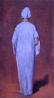 "Figure in moonlight", 226 x 126 cm. 1989. Huile sur panneau - SHIKLER