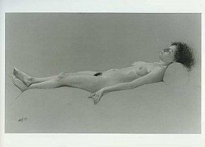 "Nu endormi", 27 x 44 cm. 1987. Pastel - SHIKLER
