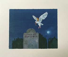 "The owls are hunting", Travail en cours commencé en 2016. 18 x 21,5 cm. Aquarelle sur papier - blake